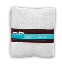 Load image into Gallery viewer, COMMERCIAL PREMIUM 6 PIECE BATH TOWEL SET BY MARTEX - 6 Bath Towels, Home, Business, Shower, Tub, Gym, Pool - Machine Washable, Absorbent, Professional Grade, Hotel Quality - WHITE