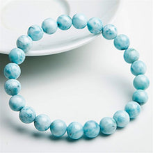 Load image into Gallery viewer, 7mm Natural Blue Larimar Gemstone Crystal Round Bead Stretch Bracelet