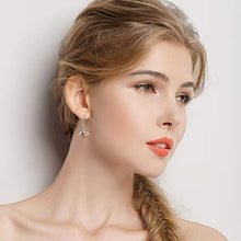 Load image into Gallery viewer, SLUYNZ 925 Sterling Silver Queen Bee Dangle Earrings for Women Teen Girls Cute Crystal Bee Earrings