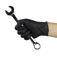 Load image into Gallery viewer, AMMEX GlovePlus Industrial Black Nitrile Gloves, Box of 100, 5 mil, Size Medium, Latex Free, Powder Free, Textured, Disposable, GPNB44100-BX