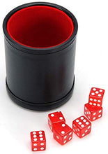 Load image into Gallery viewer, Harbor Loot Red Dice Shaker Cup Complete with Matching Dice Set of Six Red Translucent Dice