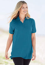 Load image into Gallery viewer, Woman Within Women's Plus Size Perfect Short-Sleeve Polo Shirt - 3X, Medium Heather Grey Gray