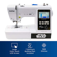 Load image into Gallery viewer, Brother Sewing and Embroidery Machine, 4 Star Wars Faceplates, 10 Downloadable Star Wars Designs, 80 Designs, 103 Built-In Stitches, 4" x 4" Hoop Area, 3.2" Touchscreen, 7 Included Feet