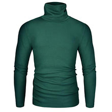 Load image into Gallery viewer, Derminpro Men's Thermal Turtleneck Soft Long Sleeve T-Shirt Forest Green Large