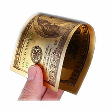 Load image into Gallery viewer, 7PCS Gold Dollar Bills USD 1/2/5/10/20/50/100 Set of Colored Commemorative Coins with Gold Foil