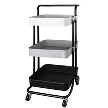 Load image into Gallery viewer, QiMH 3 Tier Rolling Storage Cart Heavy Duty Mobile Rolling Utility Cart with Handle Wheels Multifunction Large Storage Shelves Organizer with Mesh Basket Trolley for Kitchen, Bathroom, Bedroom, Office