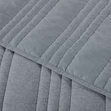 Load image into Gallery viewer, LINT HINT Cotton Rich Heathered Jersey Machine Quilted 3PC Oversized All-Season Quilt Set/Coverlet Set/Bedcover Set/Bedspread Set. Full/Queen:92”x96”/20x26” (Grey,Full/Queen)