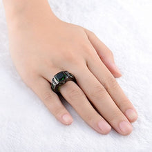 Load image into Gallery viewer, Aunyamanee Jewelry Shop Emerald Cut Size 8,9,10,11 Man's Black 18K Gold Filled AAA Emerald Wedding Rings (10)