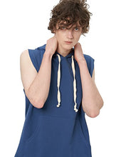 Load image into Gallery viewer, Zengjo Sleeveless Hoodie Men(XL,Blue)