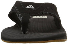Load image into Gallery viewer, Reef Men's Fanning Flip Flop, BLACK/SILVER, 10 D - Medium