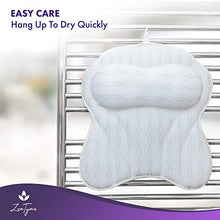 Load image into Gallery viewer, Bath Pillow Luxury Bathtub Pillow, Ergonomic Bath Pillows for Tub Neck and Back Support, Bath Tub Pillow Rest 3D Air Mesh Breathable Bath Accessories for Women & Men, Spa Pillow, Powerful Suction Cups
