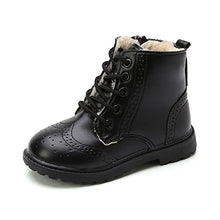 Load image into Gallery viewer, Timatego Toddler Boys Girls Hiking Boots Waterproof Non Slip Warm Winter Ankle Oxford Shoes Kids Rain Snow Boots(Toddler/Littler Kid)(9 toddler 11 black)