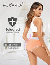 Load image into Gallery viewer, POKARLA Women's High Waisted Cotton Underwear Soft Breathable Panties Full Coverage Stretch Briefs Regular & Plus Size(Small)
