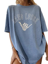 Load image into Gallery viewer, Fenxxxl Oversized T Shirts for Women Loose Casual Short Sleeve Tie Dye Tops Graphic Tees Mini Dress F491-286-LightGray S