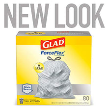 Load image into Gallery viewer, Glad ForceFlex Grey Tall Kitchen Drawstring Trash Bag, Unscented, 13 Gal, 80 Ct (Package May Vary), Trv236004 (79009)