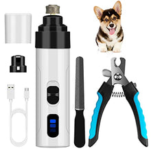 Load image into Gallery viewer, ATESON Dog Nail Grinder and Clippers with Safety Guard, Rechargeable Pet Nail Trimmers with Quite Low Noise for Large Medium Small Dogs and Cats, Pet Claw Grinder Clipper File