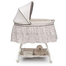 Load image into Gallery viewer, Delta Children Deluxe Sweet Beginnings Bedside Bassinet - Portable Crib with Lights and Sounds, Playtime Jungle, 33x17x45 Inch (Pack of 1)