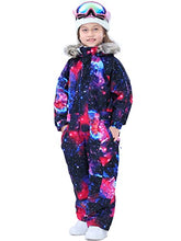 Load image into Gallery viewer, SNBOCON Kids Waterproof Colorful One Piece Coveralls Ski Suits Snowsuits Winter Jumpsuits Snowboarding (150cm,Star)