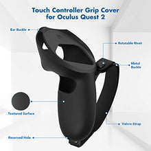 Load image into Gallery viewer, KIWI design Silicone Grip Cover for Meta/Oculus Quest 2 Accessories, Protector with Knuckle Straps (Black, 1 Pair)