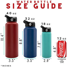 Load image into Gallery viewer, Amazing Items Personalized Water Bottle with Straw Lid, 18 oz - Fire Red | Custom Stainless Steel Sports Water Bottle w/ Name and Text - Double Wall + Vacuum Insulated - Rotating Handle
