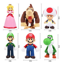 Load image into Gallery viewer, 5 inch Mario Figures Toy - Mario & Luigi Figurines – Yoshi & Mario Bros Action Figures Mario PVC Toy Figures (Pack of 6 )
