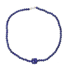 Load image into Gallery viewer, NOVICA Lapis Lazuli .950 Sterling Silver Beaded Necklace, 16.25" 'Blue Grapes'