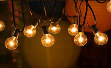Load image into Gallery viewer, Brightown G40 Clear Light Bulbs Outdoor Light Bulbs Globe E12 Candelabra Screw Base, Incandescent Round Warm Replacement Glass Bulbs for Patio String Lights, 5W 120V, 25 Count (Pack of 1)