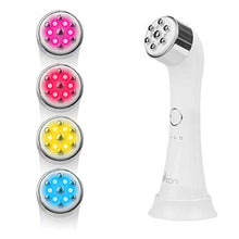 Load image into Gallery viewer, Facial Massager Face Massage Device - 4 Color LED Light Treatments Handy Electric High Frequency and Vibration Machine Strengthening Elasticity Modifying Wrinkles Sensitive Skin Care Product White