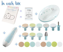 Load image into Gallery viewer, Baby Nail Clippers 20 in 1 by Royal Angels Baby | Safe Electric Baby Nail Trimmer, Baby Nail File Kit, Additional Replacement Heads, Newborn Toddler Toes and Fingernails, Trim and Polish (Blue)