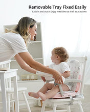 Load image into Gallery viewer, UBRAVOO 2in1 Portable Toddler Booster Seat, Grow with Baby Booster Seat for Dining Table with Removable Tray & Seat Pad, high Chair for Travel, ACE1013 Feather Luck