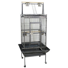Load image into Gallery viewer, SUPER DEAL PRO 61''/ 68’’ 2in1 Large Bird Cage with Rolling Stand Parrot Chinchilla Finch Cage Macaw Conure Cockatiel Cockatoo Pet House Wrought Iron Birdcage, Black (68'')