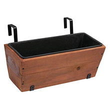 Load image into Gallery viewer, Amazon Basics Recycled Wood Deck Rectangular Hanging Planter, 2-Pack, Brown, Classic, Rustic, 18.9" x 7.87" x 7.5"