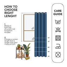 Load image into Gallery viewer, Deconovo 100% Sun Light Blocking Long Curtains, Thermal Insulated Blakcout Curtains & Drapes for Sliding Glass Door - 2 Panels, 52x95 Inch, Aegean Blue