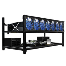 Load image into Gallery viewer, Kingwin Bitcoin Miner Rig Case W/ 6, or 8 GPU Mining Stackable Frame - Expert Crypto Mining Rack W/ Placement for Motherboard for Mining - Air Convection to Improve GPU Cryptocurrency (8 GPU)