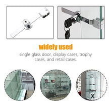 Load image into Gallery viewer, Qjaiune 2 Pack Sliding Glass Door Lock Showcase Display Case Lock, Ratchet Lock Reptile Cage Lock and Key, Vivarium Lock for Drawer Cabinet, Fit Thickness 0.08-0.27 Inch / 2-6mm, Keyed Alike