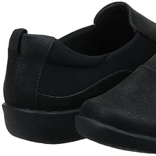 Load image into Gallery viewer, Clarks Women's CloudSteppers Sillian Paz Slip-On Loafer, Black Synthetic Nubuck, 8 M US
