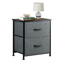 Load image into Gallery viewer, WLIVE Nightstand with 2 Fabric Drawers, Bedside Furniture & End Table Dresser for Bedroom, Living Room, Steel Frame, Wood Top, Easy Pull Handle