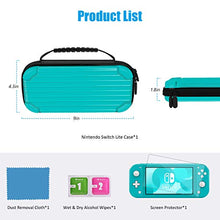Load image into Gallery viewer, Carry Case for Nintendo Switch Lite Portable Travel Protector Carrying Case with 10 Game Slots and Tempered Glass Screen Protector - Turquoise Blue