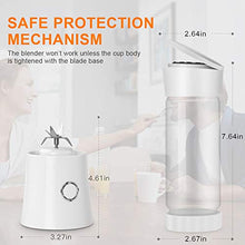 Load image into Gallery viewer, KAMSPARK Portable Blender with Detachable Cup, Smoothie Blender Battery Powered USB Rechargeable, 4000mAh, 6 Blades, Glass Bottle, Cordless Small Juicer Cup for Travel Outdoor Sports Office