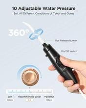 Load image into Gallery viewer, Water Flossers for Teeth , 600ML Dental Water Teeth Cleaner with 8 Jet Tips for Family , 10 Adjustable Pressure , Electric Dental Pick Flosser for Teeth or Braces (Black)
