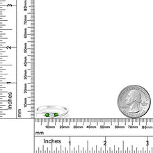 Load image into Gallery viewer, Gem Stone King 18K White Gold Ring 0.27 Ct White Created Sapphire Green Simulated Tsavorite (Size 7)