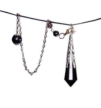 Load image into Gallery viewer, Natural Black Obsidian Pendulum Crystal Quartz Pendant Dowsing Tool,Chakra Reiki Meditation (Black Obsidian-Silver)