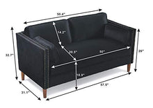 Load image into Gallery viewer, Recaceik 2 Piece Living Room Sofa Set Morden Style Couch Furniture Upholstered Sectional Loveseat for Office, Home (Black)