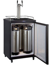 Load image into Gallery viewer, Kegco Keg Dispenser, 2 Faucet, Black
