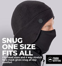 Load image into Gallery viewer, Helmet Liner Beanie with Mask - Cycling, Running, Motorcycle & Construction Fleece Winter Hat Skull Cap. Thermal Headwear Ear Warmer. Cold Weather Gear for Hard Hats & Football, Ski, Snowboard Helmets