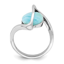 Load image into Gallery viewer, 925 Sterling Silver Larimar Twisted Band Ring Size 6.00 Stone Fine Jewelry For Women Gifts For Her