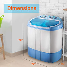 Load image into Gallery viewer, Upgraded Version Pyle Portable Washer & Spin Dryer, Mini Washing Machine, Twin Tubs, Spin Cycle w/ Hose, 11lbs. Capacity, 110V - Ideal For Compact Laundry