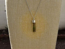 Load image into Gallery viewer, bi-color tourmaline pendant, watermelon tourmaline crystal pendant, pink green crystal necklace, raw crystal pendant mens gift for women