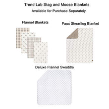 Load image into Gallery viewer, Stag and Moose 4 Pack Flannel Baby Burp Cloth Set - Grey Forest Animals 100% Cotton