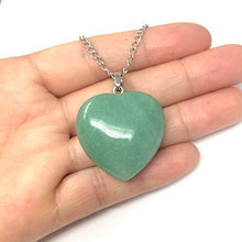 Load image into Gallery viewer, You are My Only Love Natural Aventurine Gemstone Large Heart Pendant Necklace Healing Crystals Reiki Chakra Gem Stone 18 Inch GGP8-3